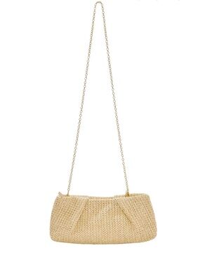 New Capittana Straw Clutch Bag in Natural Beige